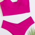 thumbnail image 5 of LoyisViDion Women Swimsuits On Women's Fashion Bikini Set Swimsuit Two Piece Filled Soild Swimwear Beachwear Hot Pink M, 5 of 7