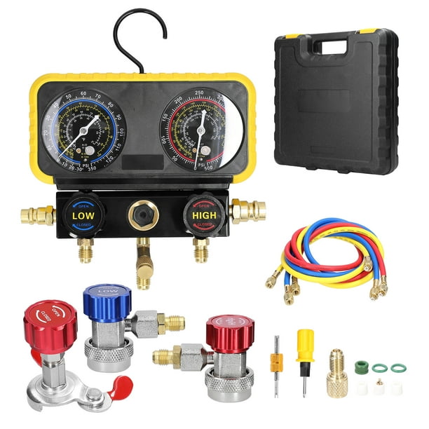 Yeacher Dual Gauges Air Conditioner Refrigerant Refilling Set Pressure