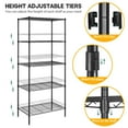 thumbnail image 5 of 5-Tier Wire Shelving Unit Metal Shelf Adjustable Storage Shelves Shelving Unit Without wheels for Restaurant Garage Pantry Kitchen Garage, Black, 5 of 7