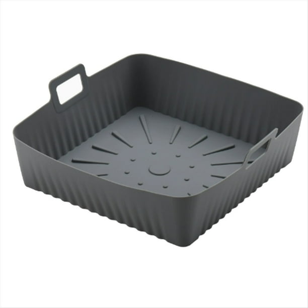 Molde de Silicona Grande Cuadrado de 23 cm/9 Pulgadas para Freidora de Aire para de 6 A 8 Cuartos de Galón, Bandeja para Hornear para Horno y Freidora de Aire Reutilizable D