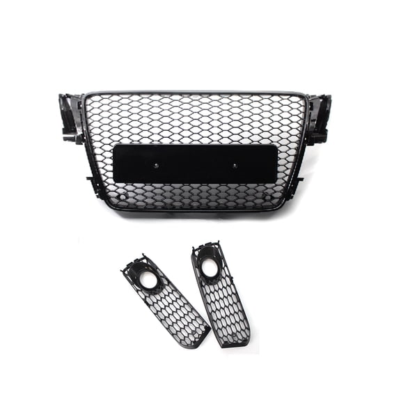 Mescukay Front Grill RS5 Style Fog Light Grille Covers For Audi A5 S-line S5 2008-2012