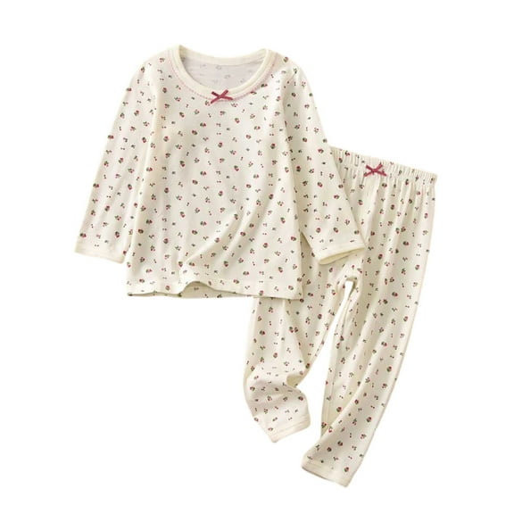 RTKFRFLM Christmas Girls Pajamas Set 2 Piece Boys Long Sleeve Prints Tops T Shirt Pants Casual Kids Outfits Sleepwear Nightgown Pjs Loungewear,Size 2-3 Years