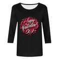 thumbnail image 5 of Craaazy Happy Valentine's Day Women's 3/4 Sleeve Crew Neck Love and Heart Valentines Shirts Gifts, 5 of 5
