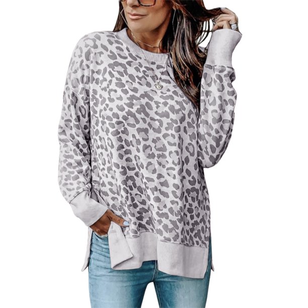 Download Lovaru - Womens Leopard Print Crew Neck Sweatshirts ...