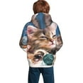thumbnail image 6 of Kll Unisex Kids Boys Girls Hooded Pocket Pullover Hoodies-Playful Cat, 6 of 9