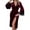 Red, variant on Velvet Lace Trim Sleepwear Robes for Women Deep V-Neck Long Sleeve over the Knee Length Wrap Bathrobe Soft Comfy Solid Color Belted Nightgowns Loungewear Red M