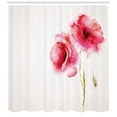 thumbnail image 3 of Ambesonne Flower Shower Curtain, Red Poppies Vivid Spring, 69"Wx84"L, Pale Green Hot Pink, 3 of 3