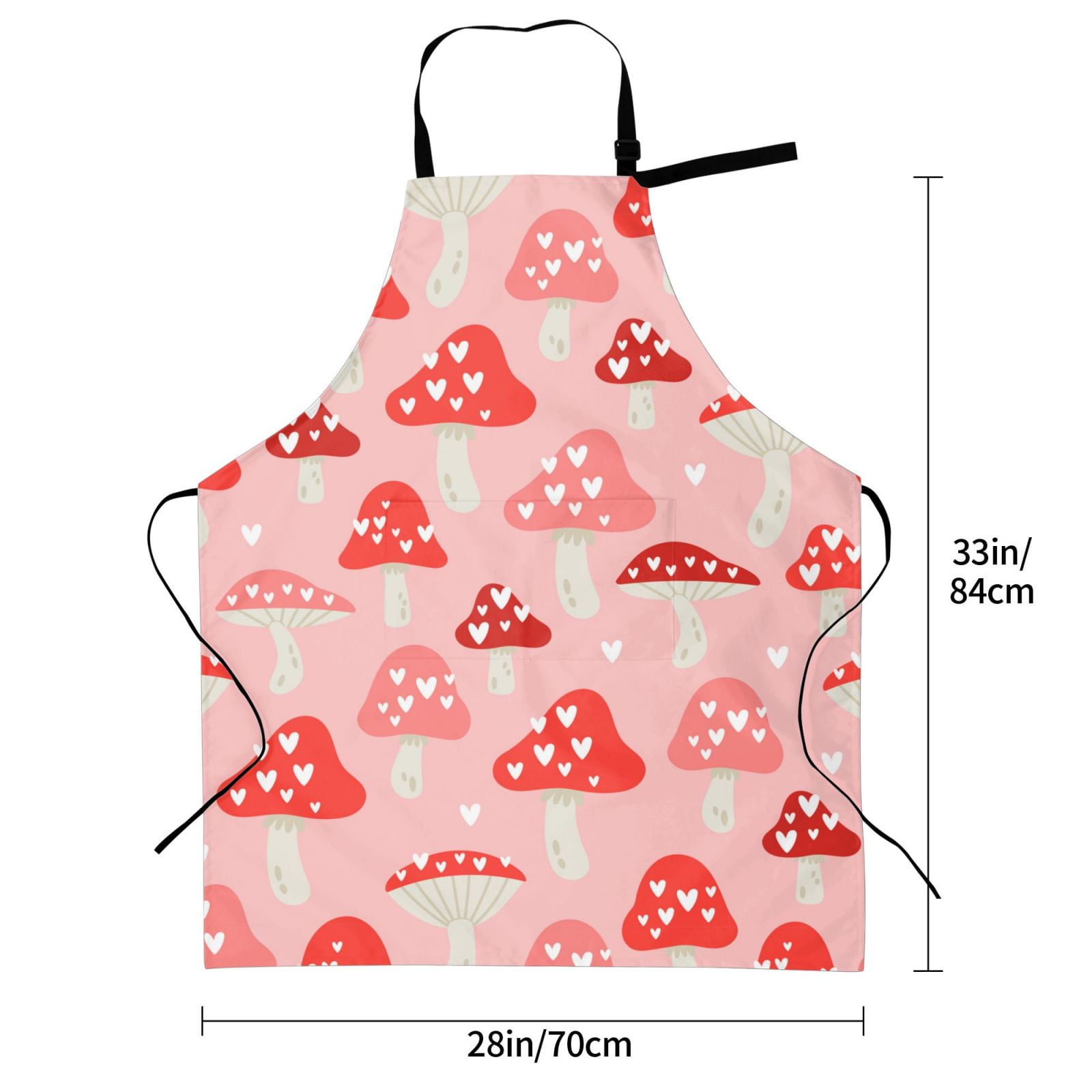 Kdxio Cute Mushroom1 Apron with Pockets Adjustable Kitchen Aprons for Men Women Waterproof Aprons for Cooking,Drawing,Crafting, Baking Household Cleaning