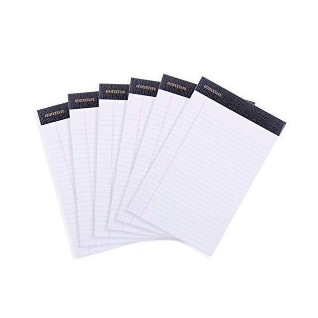 Libretas legales Mintra PREMIUM BLANCO 6u 5x8 LÍNEAS ESTRECHAS 50 hojas por bloc microperforado