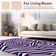 thumbnail image 2 of ODIKA 2'x3' Machine Washable Non-Slip Area Rug, Modern Zebra Inspired Striped Maze with Contrasting Artistic High Traffic Rug, Purple, 299964, 2 of 5