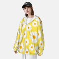 thumbnail image 3 of Daiia Daisies Flowers UPF 50+ Sun Protection Hoodie Jacket Lightweight Long Sleeve Sun Shirt for Women Men with Pocket Hiking Outdoor-3X-Large, 3 of 7