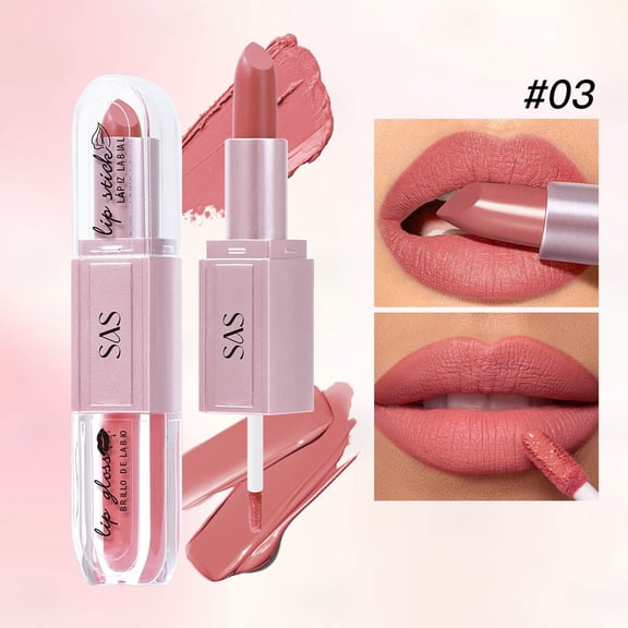 Long-Lasting Smudge-Proof Lipstick - Shade C A3 - 2 in 1 Lipstick & Liquid Lipstick Double Ended Lip GLōss and Lipstick Finish Long Lasting Velvet Lip GLōss Colorful Multifunctiona Makeup Organizers