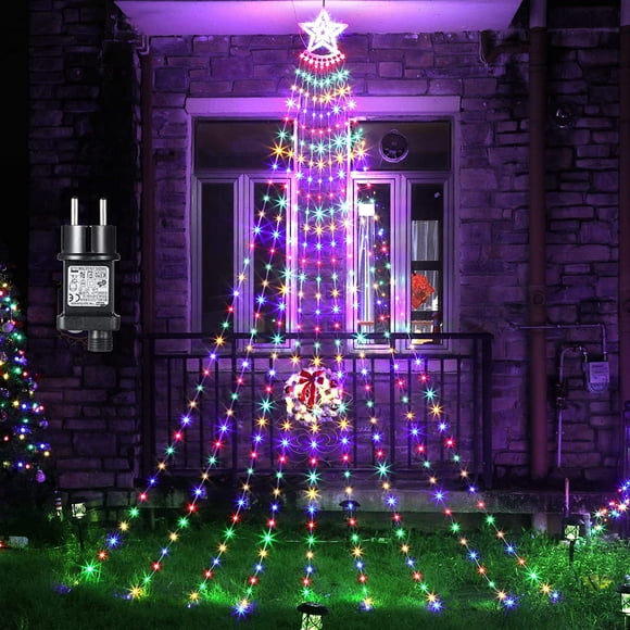 Guirnalda de luces para árbol de Navidad, 350 LED, 3,5 m, 8 modos de iluminación, ideal para decoración interior y exterior, festivales y bodas.