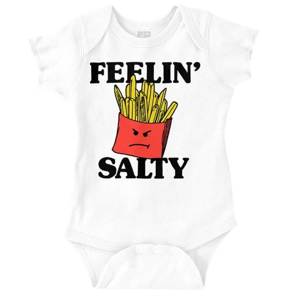 Funny Feelin Salty Fries Food Pun Romper Boys or Girls Infant Baby Brisco Brands 24M