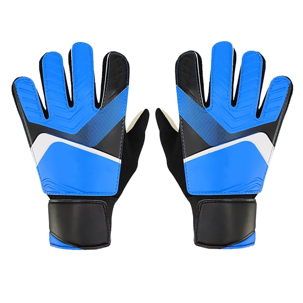 Guantes de portero de goma de algodón anticolisión, guantes de portero de fútbol para niños, color azul, tipo 7