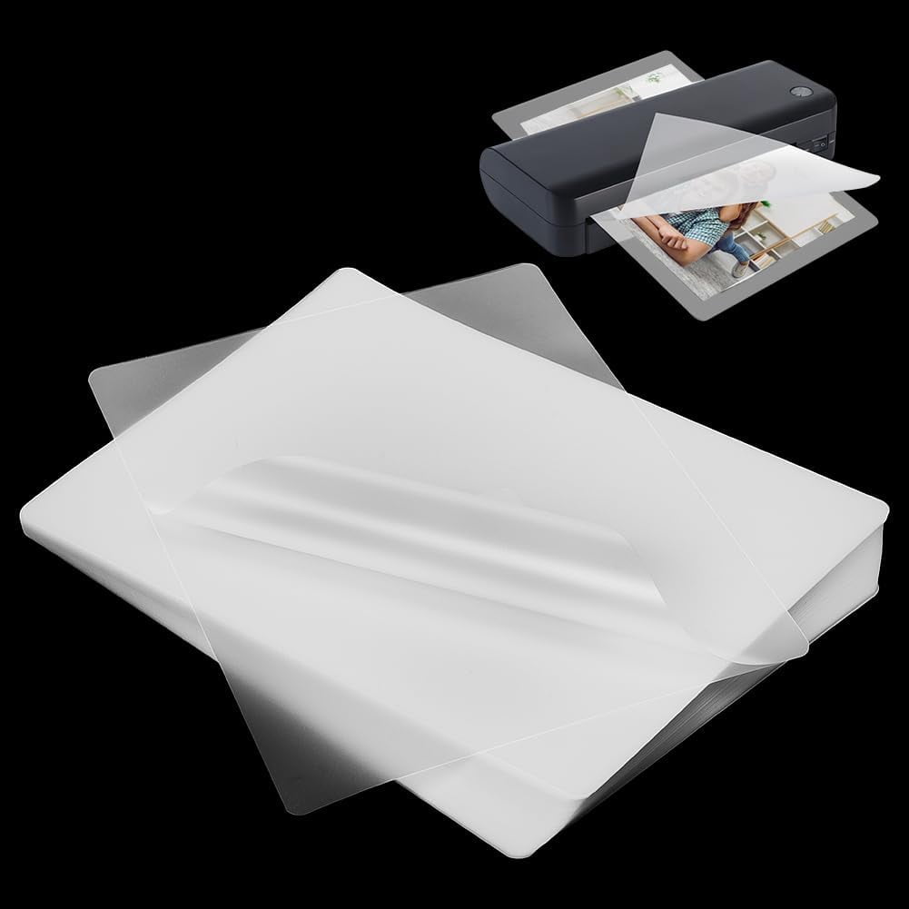 100Pcs Plastic Laminating Pouches Thermal Laminating Sheets Photo Protecting Sheets for Photos and Notes 10.35x8.43x0.004 inch Clear