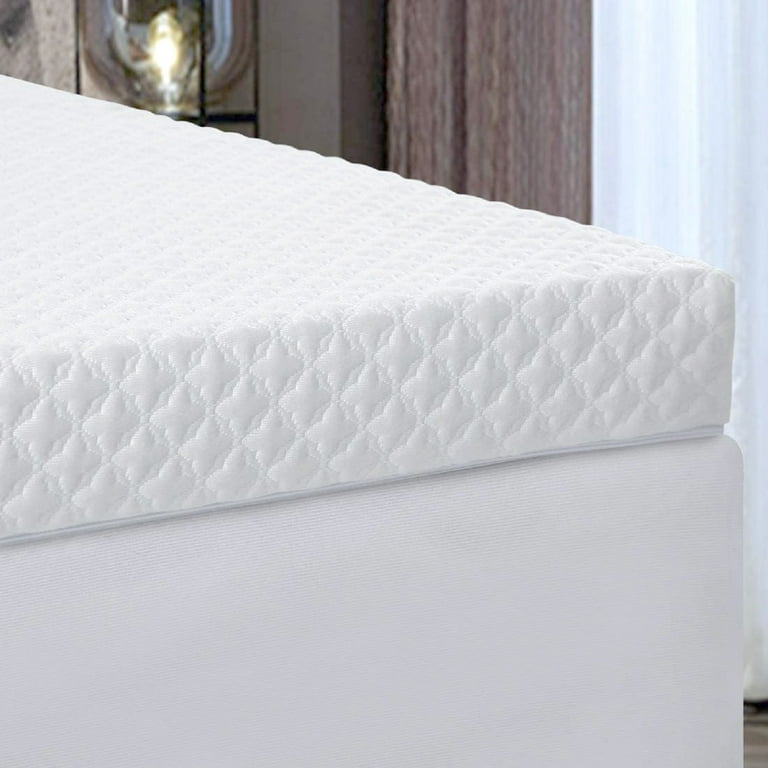 VALUXE 3 inch Gel Memory Foam Mattress Topper Twin Size High Density Cooling Pad Pressure Relief Bed Topper (with Removable & Washable Bamboo Cover)