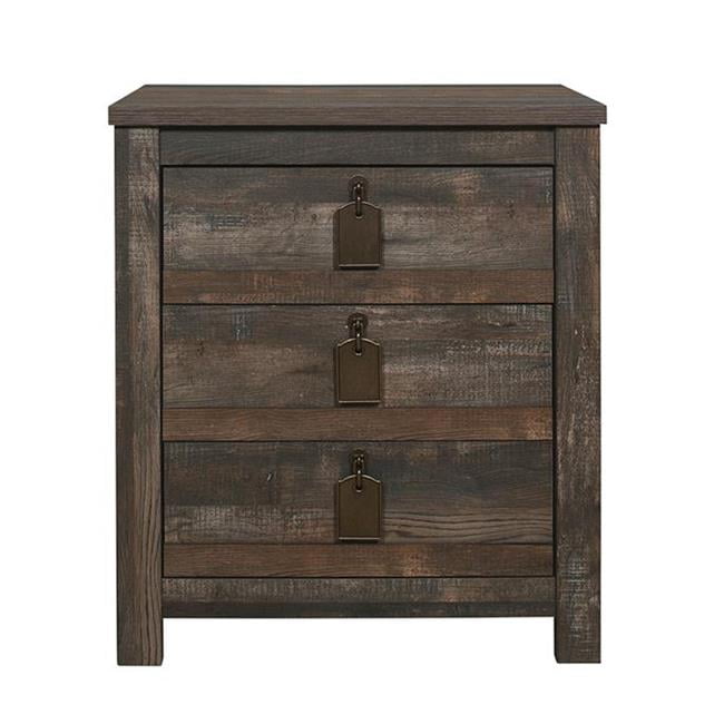 Harlow Rustic Nightstand, Brown