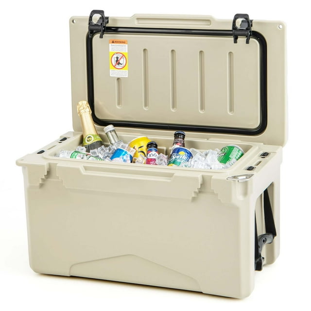 Costway Glacière Rotomoulée de 30 QT Portable Coffre à Glace Rétention de Glace pour 5-7 Jours Beige