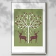 thumbnail image 2 of Christmas Des - Deer and Heart Tree, Pink On Green - Framed Gallery Wrapped Holiday Canvas - 25 x 37 - White Frame, 2 of 8
