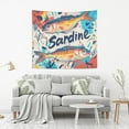thumbnail image 2 of Yayeee Tapestry Wall Hanging for Bedroom 90" x 60" Living Room Home Wall Art Decor, Yellow Sardines Pattern, 2 of 7