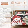 thumbnail image 6 of Christmas Red Snowman Duvet Cover Set Queen Size, Winter Snowflakes Xmas Tree Black 4 Piece Soft Microfiber Bedding Set with 1 Duvet Cover, 1 Flat Sheet, 2 Pillowcases, 6 of 9