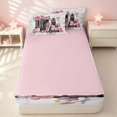 thumbnail image 4 of Erosebridal Chic Cosmetics Zipper Queen Comforter Set with Fitted Sheet and 2 Pillowcases, Girls Fashion Zipper Bedding Set, Pink Reversible, 4 of 7