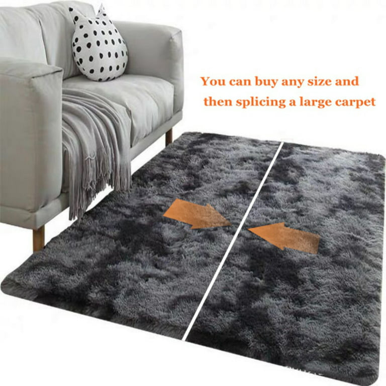 Soft Area Rug Furry Plush Carpet Bedroom Living Room Home Décor Floor Mat  Gray