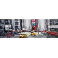 thumbnail image 2 of Atelier B Art Studio 32x13 White Modern Wood Framed Museum Art Print Titled - ABSTRACT STREET WITH YELLOW TAXIS, 2 of 4