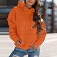 thumbnail image 2 of CIENVNSTG Women's 2026 Spring Fall Long Sleeve Hoodies Solid Color Oversized Pullover with Pocket Trendy Sweatshirt Tops for Daily Life and Casual Outings Orange 3XL, 2 of 6