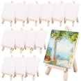 thumbnail image 3 of Threns 14Pcs Mini Canvas Easel Set Wooden Tabletop Easel Lightweight Display Holder Easels Art Supplies for Kids Painting Arts,3.14 x 5.9 inch, 3 of 10