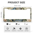 thumbnail image 3 of License Plate Frame Blue Cottage Bird Birdcage And Blossoms Car License Plate Frame 2 PCS Spring Bird Flower Metal License Plate Frames Gift for Dad, 3 of 6
