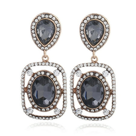 Delicate Stone - Women Fashionable High-end Gem Diamond Eardrop Elegant Delicate Earrings Ear stud