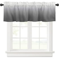 Grey White Valance for Windows Ombre Curtains Valances Modern Gradual Color Curtains Rod Pocket Window Treatment for Kitchen Living Room Bedroom Bathroom Home Decor 1 Panel 54x18 Inch