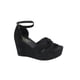 thumbnail image 1 of Sandalias de tacón corrido y plataforma con diseño de nudo y correa ajustable de unicolor para mujer, 1 of 5