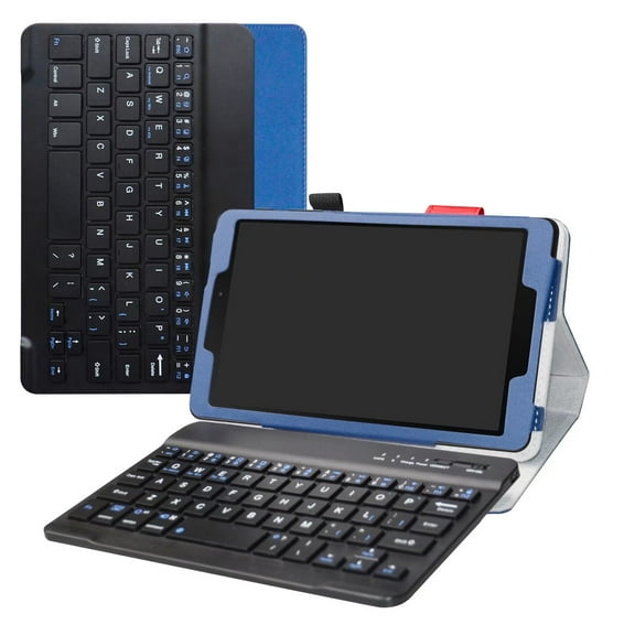 Labanema 8.0" Samsung Galaxy Tab A 8.0 SM-P200 /P205 2019 Bluetooth Keyboard Case, PU Leather Folio Stand Protective Case, Cover for 8.0" Samsung Galaxy Tab A 8.0 SM-P200 /P205 2019 (Blue)