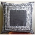 thumbnail image 5 of The HomeCentric Decorative Pillow Sham, Decorative Charcoal Gray Euro Pillow Covers Pack of 2, 26x26 inch (65x65 cm) Silk European Shams, Metal Sequins, Traditional European Pillow - Treasure Trove, 5 of 8