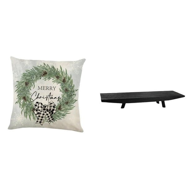 Funda de almohada,Funda de almohada navideña 2023 de 18 x 18 pulgadas,suave para interiores,Bandeja para servir,Bandeja para servir frutas,centro de mesa con almacenamiento,Bandeja rectangular