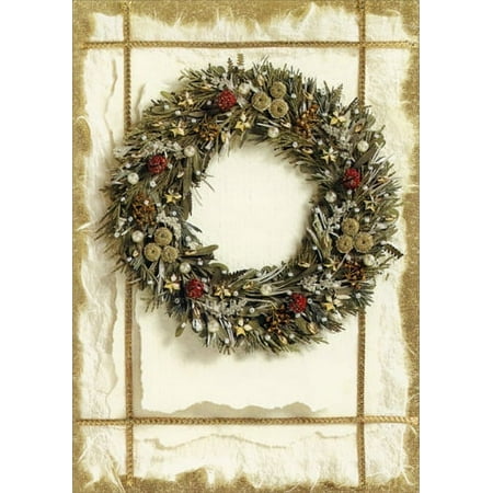 LPG Greetings Deluxe Glitter Wreath Christmas Card (1 card/1 envelope)