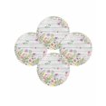 thumbnail image 7 of 13 Inch Round Placemats Set of 4, Pink Purple Flower Non Slip Heat Insulation PP Table Mats, Spring Farmhouse Floral Leaf Wood Grain Washable Place Mats for Kitchen Dining Party Table Decor, 7 of 7