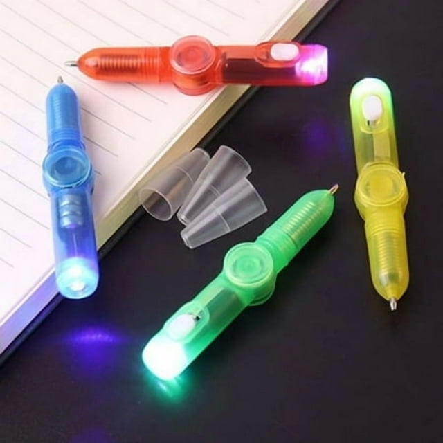 Gyroscope Rotatif ABS Stylo à Bille Jouet Portable à Main Réutilisable LED Lumineux Soulagement de la Pression Jouet à Main Couleur Aléatoire