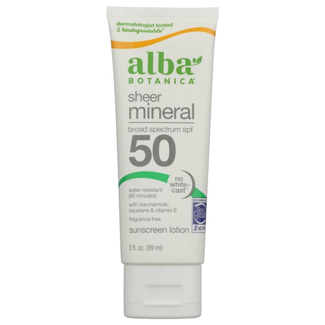 Alba Botanica Sport Sunscreen Lotion, SPF 45, Fragrance Free, 4 Oz