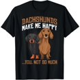 thumbnail image 1 of Playera de Mujer "Los Dachshunds Me Hacen Feliz" - Divertida Camiseta para Amantes de Perros Salchicha, Talla Extra Grande, Colores Blanco y Negro, 1 of 7