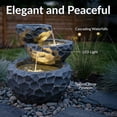 thumbnail image 4 of Sunnydaze Chiseled Basin Contemporary Gray Polyresin Solar Water Fountain with Battery, 4 of 17