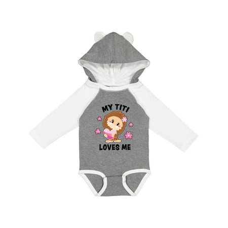 

Inktastic My Titi Loves Me with Bigfoot Gift Baby Girl Long Sleeve Bodysuit