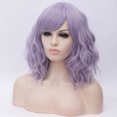 thumbnail image 3 of Unique Bargains Wigs for Women 14" Light Purple Curly Wig with Wig Cap Loose Wavy, 3 of 6