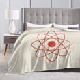 thumbnail image 2 of Atom Icon Throw Blanket, Fluffy Soft Cozy Blanket Flannel Plush Microfiber Couch Throw 80"x60", 2 of 7