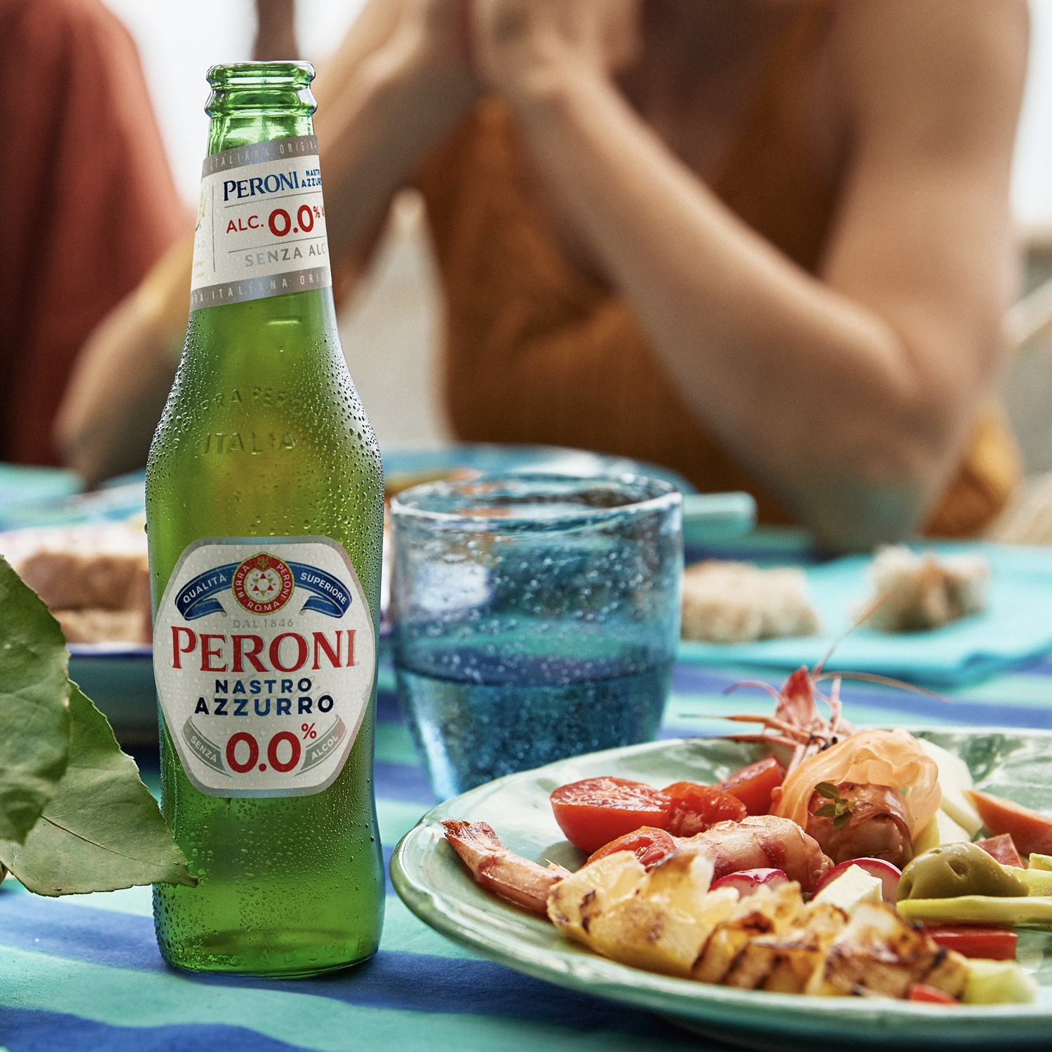 Peroni Nastro Azzurro 0.0 NA Beer Non-Alcoholic Lager Brew 11.2oz Bottles - Authentic Italian Taste Without Alcohol - Refreshing Zero Alcohol Beer 0g Fat, 18.5g Carbs