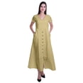 thumbnail image 1 of Moomaya Robe Longue Maxi pour Femmes à Manches Courtes, Robe Formelle/décontractée avec Poches P-TTG, 1 of 6