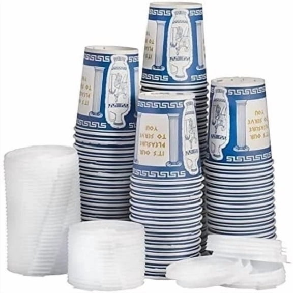 [50 Pack] 10 Oz NEW YORK Paper Coffee Cups, Disposable Paper Coffee Cup